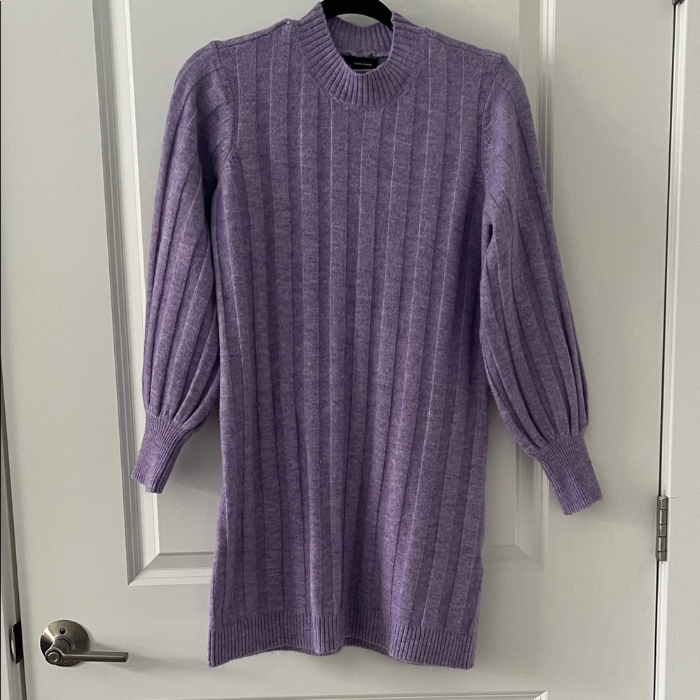 Vero Moda Purple Ribbed Sweater Dress
